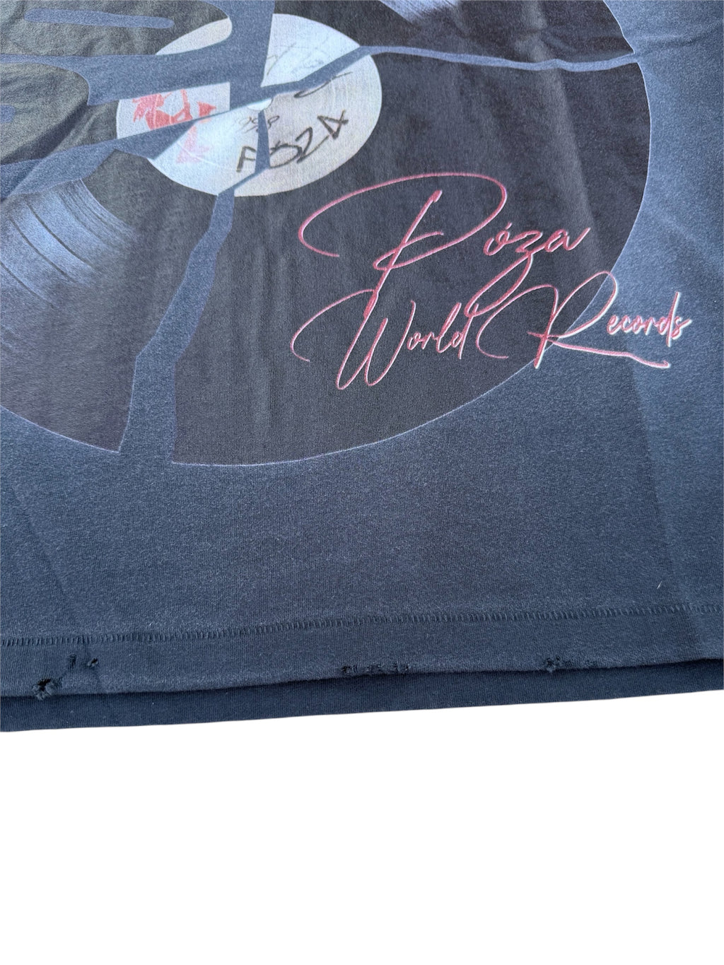 Póza record tee washed navy