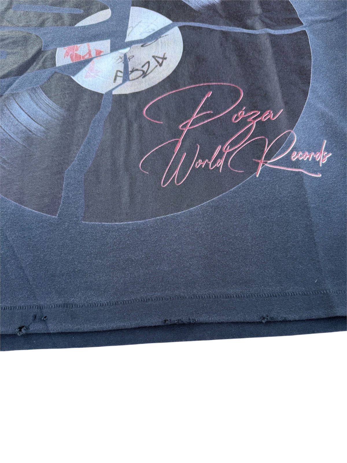 Póza record tee washed navy