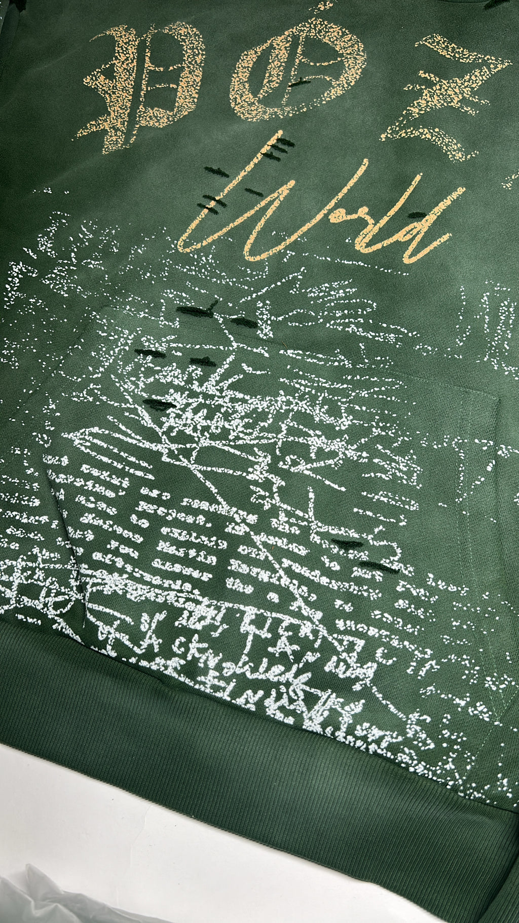 Póza Script hoodie forest green