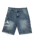 Póza ghost script carpenter shorts blue