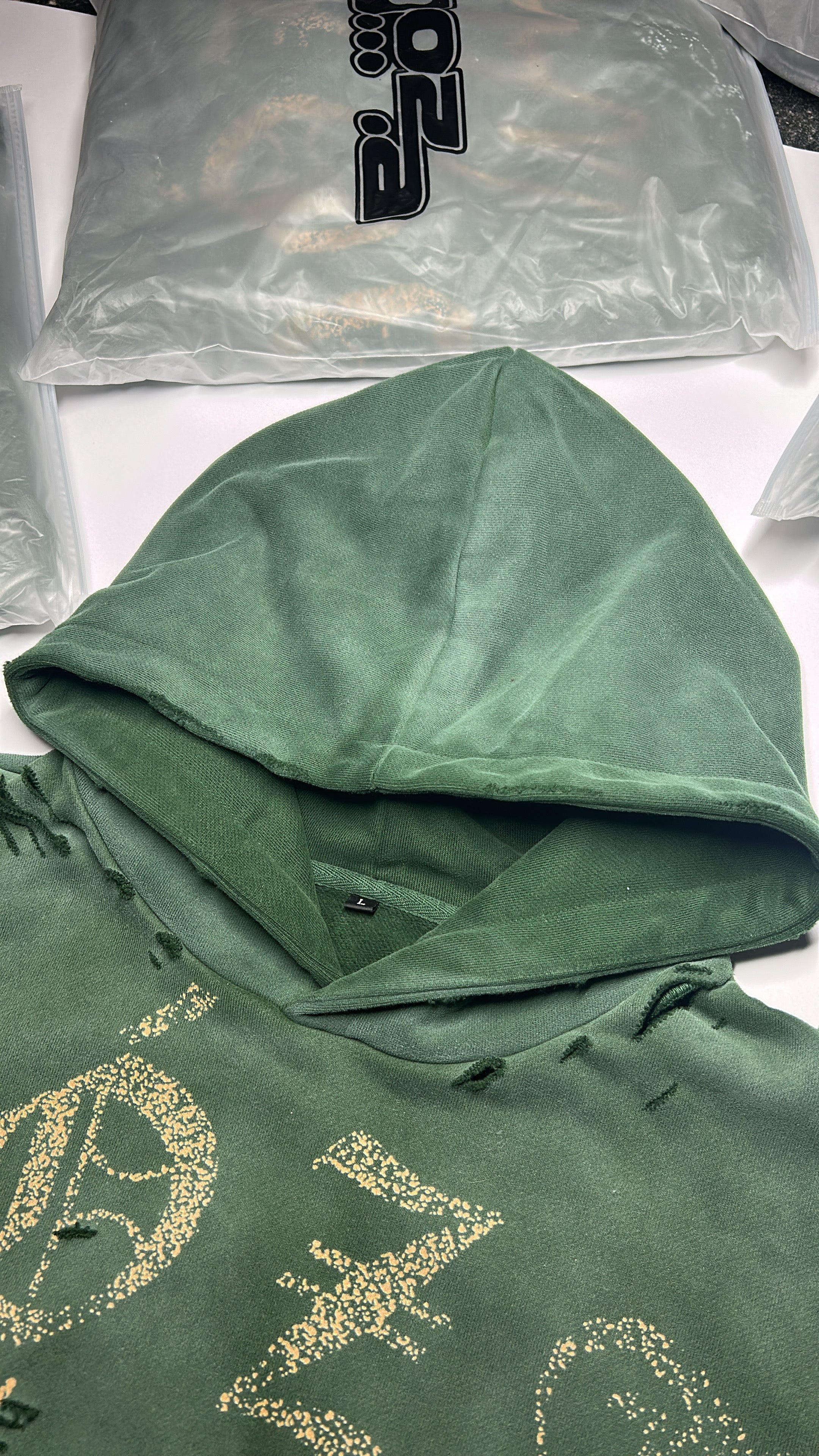 Póza Script hoodie forest green