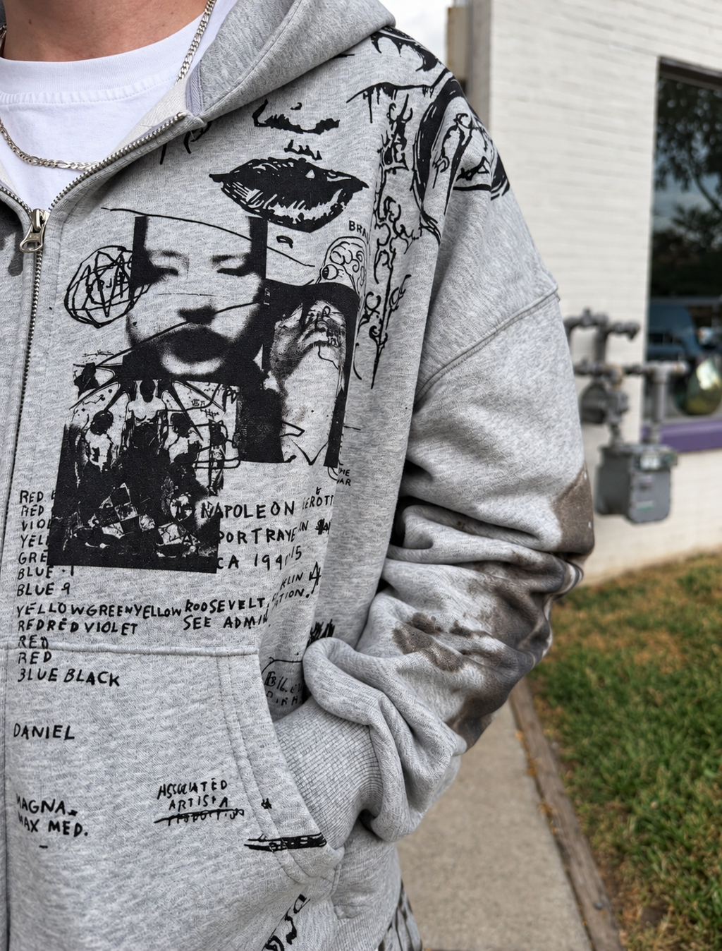 Póza tattoo zip hoodie