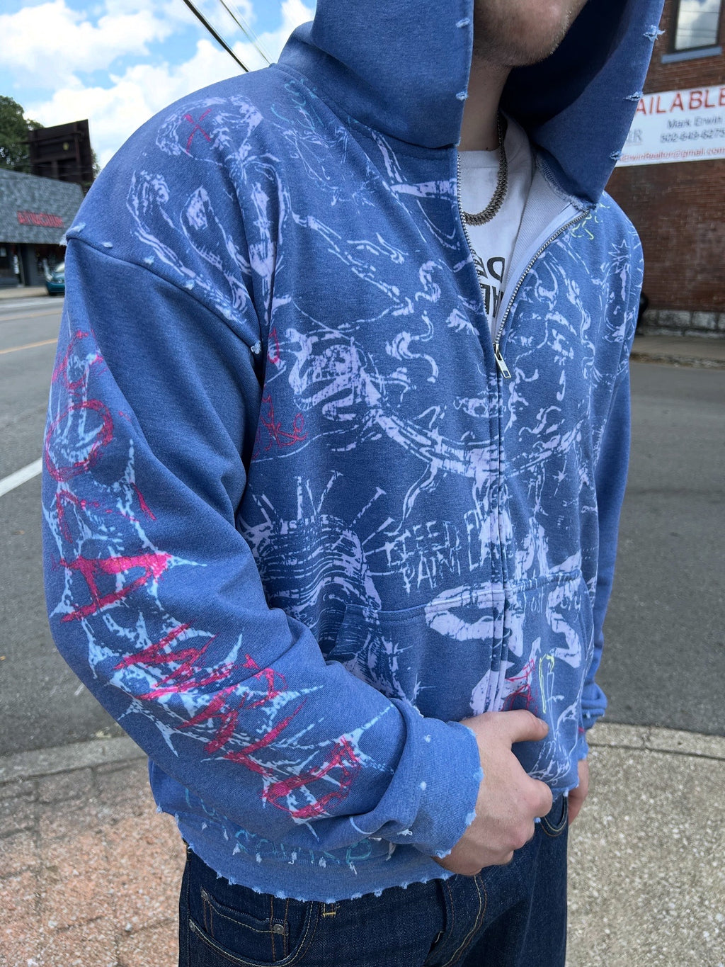 Póza "Sketch" zip hoodie