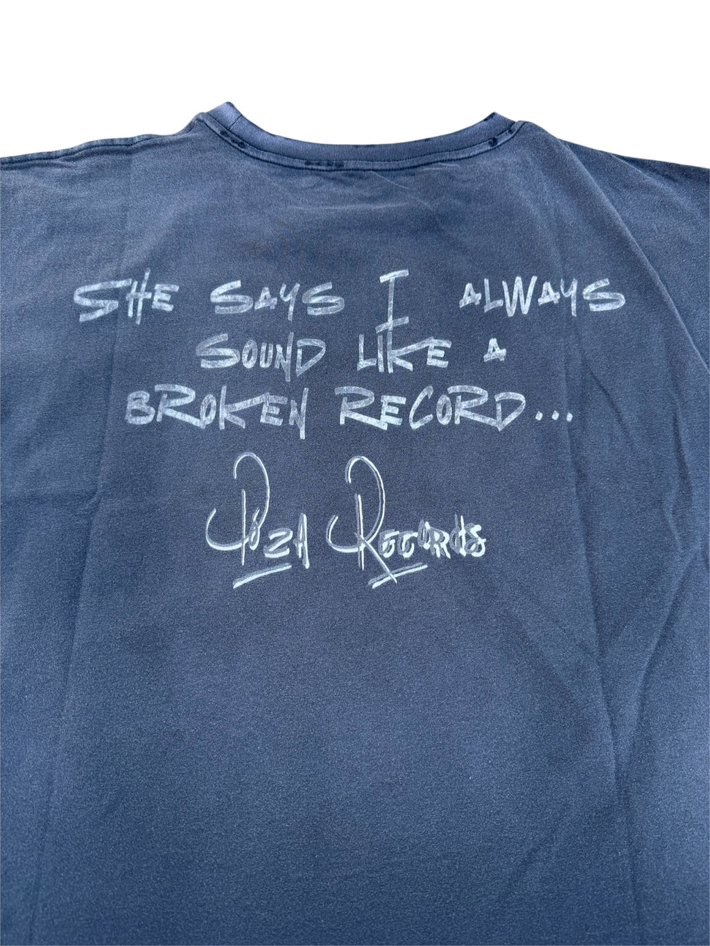 Póza record tee washed navy