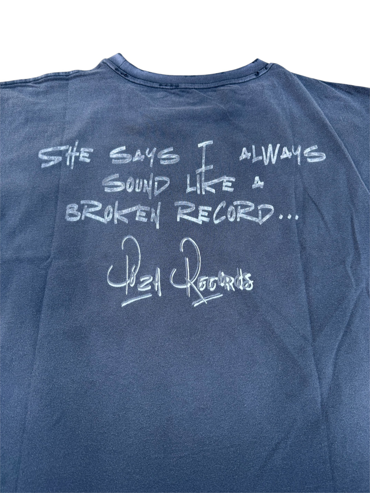 Póza record tee washed navy