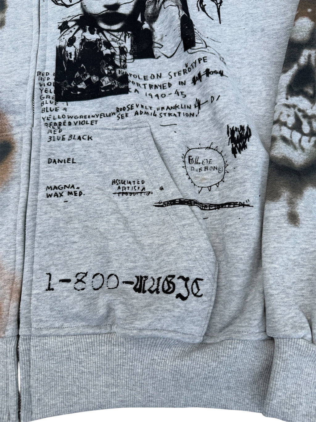 Póza tattoo zip hoodie