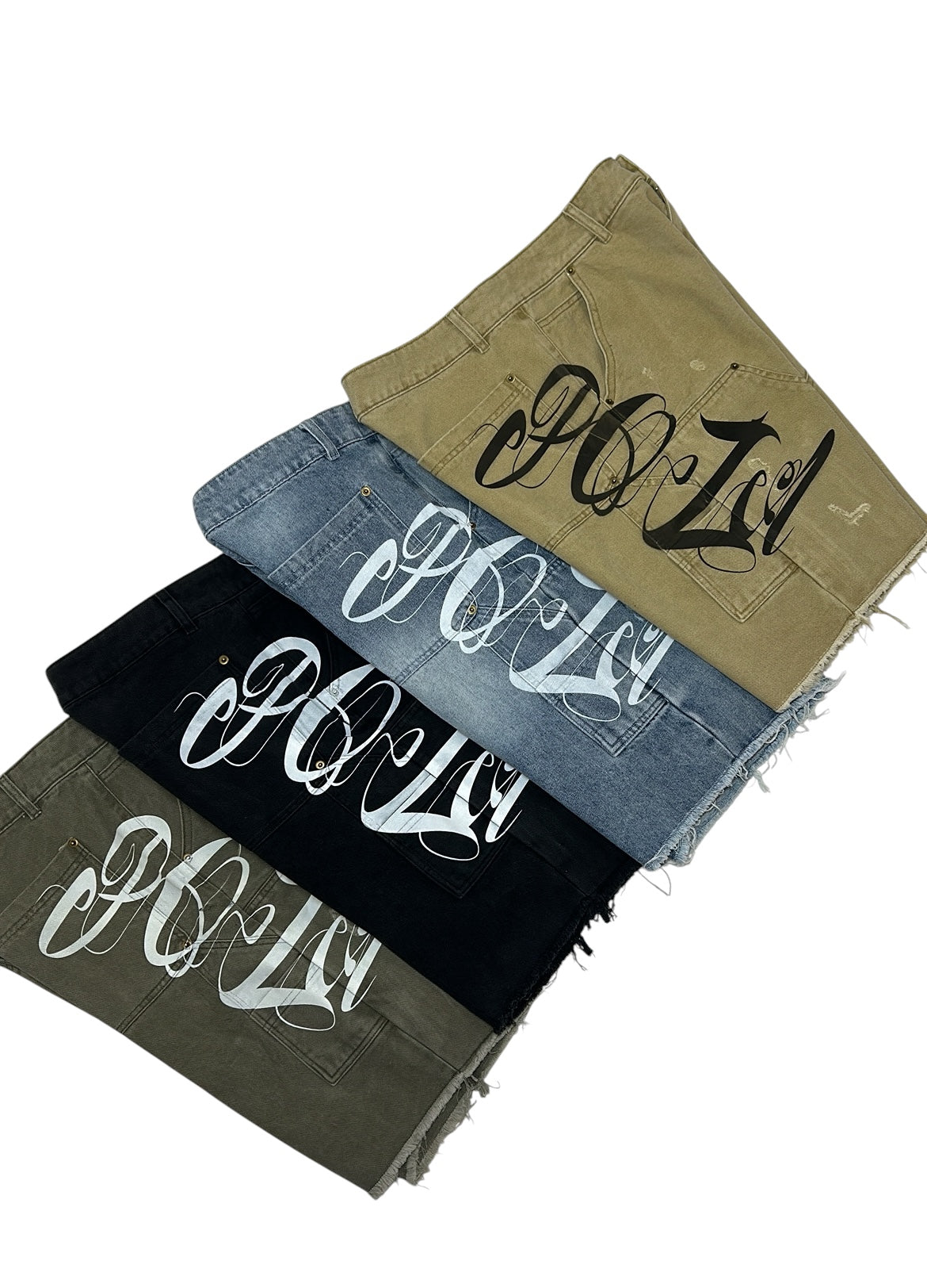 Póza ghost script carpenter shorts black
