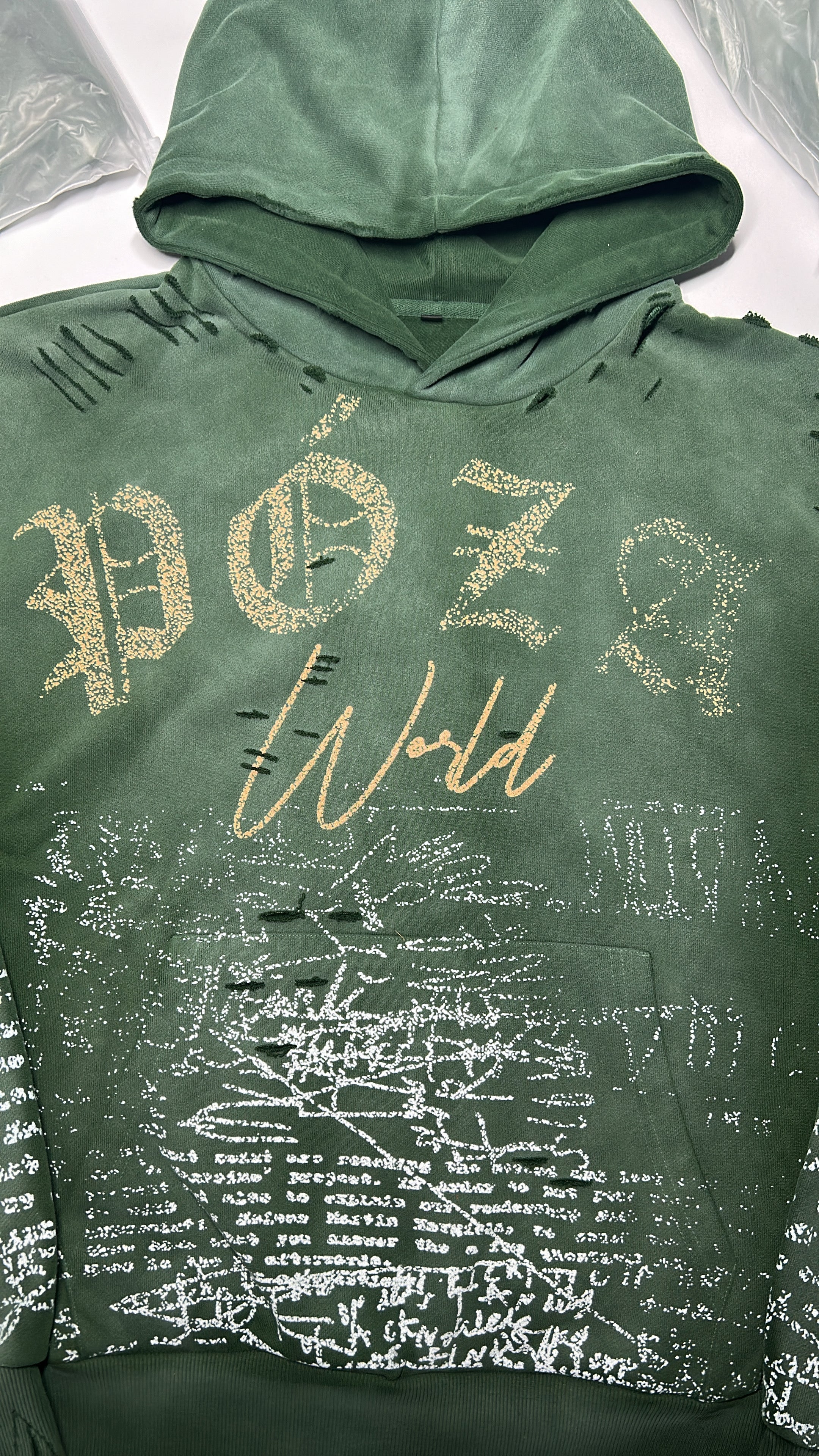 Póza Script hoodie forest green