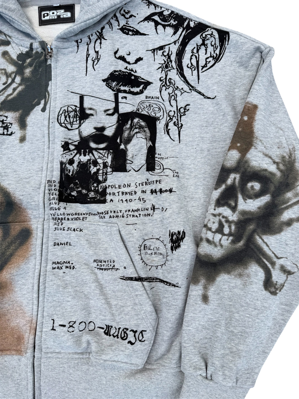 Póza tattoo zip hoodie