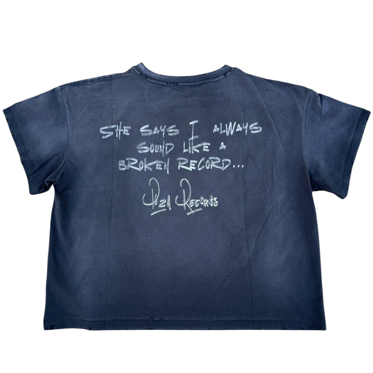 Póza record tee washed navy