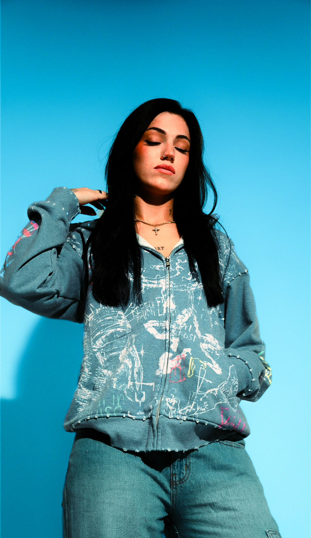 Póza "Sketch" zip hoodie