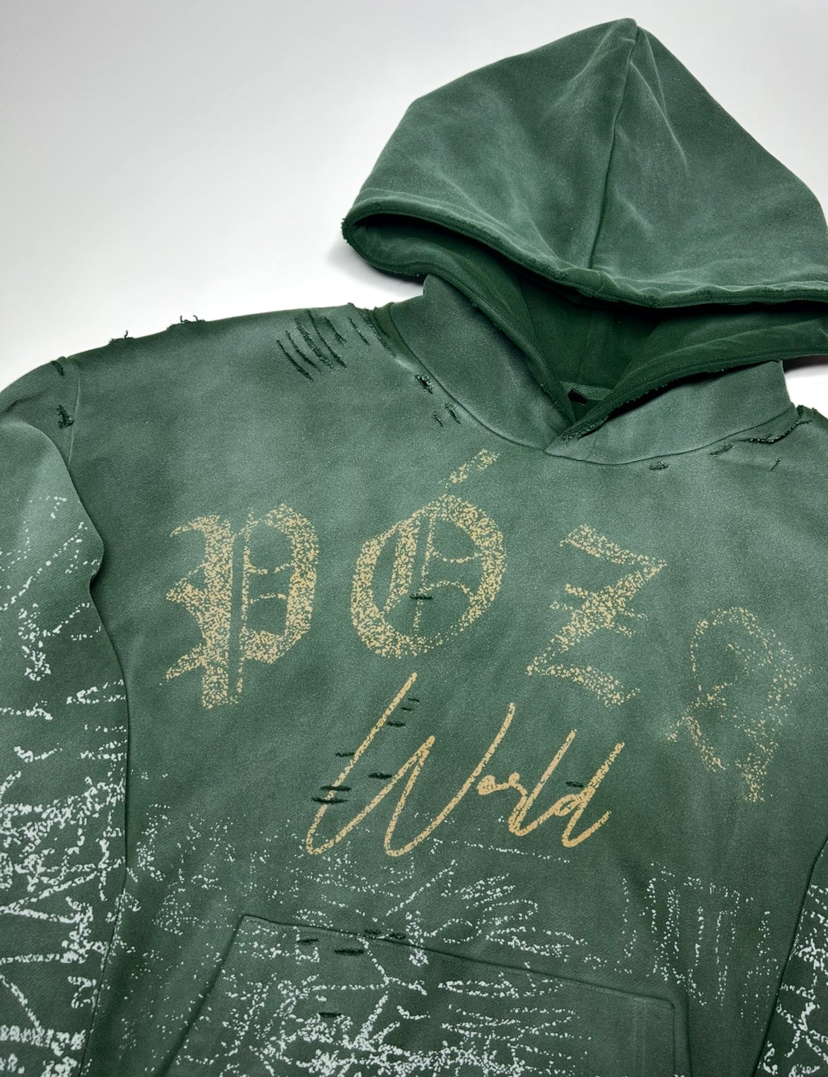 Póza Script hoodie forest green