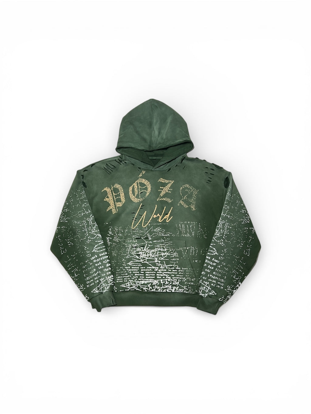 Póza Script hoodie forest green