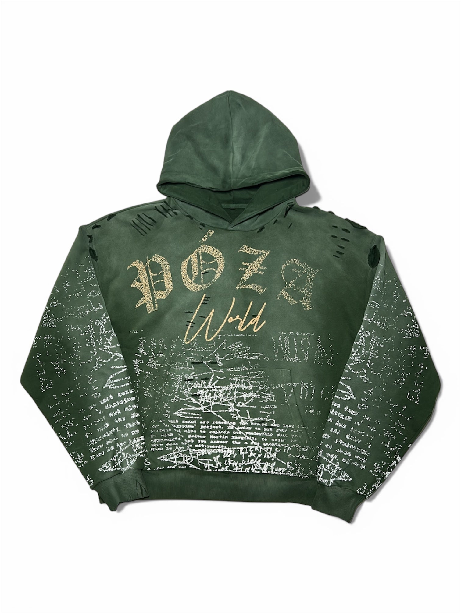 Póza Script hoodie forest green